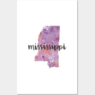 mississippi - calligraphy and abstract state outline Posters and Art